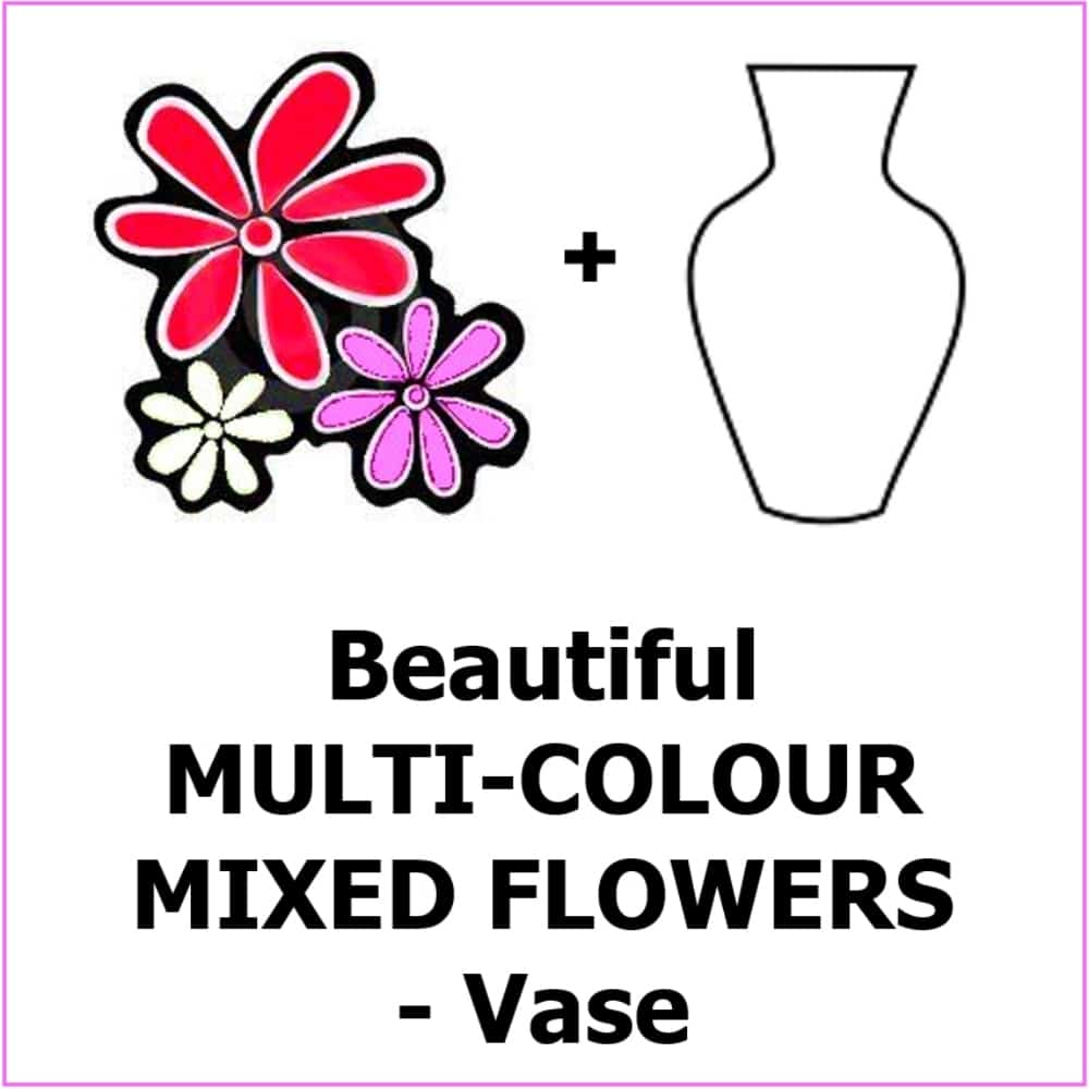 XXXX baht multi colour mixed flowers in vase