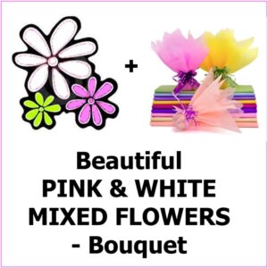 XXXX Baht Pink & White Mixed Flowers - Bouquet