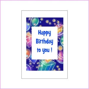 Birthday Card - Party Things Blue