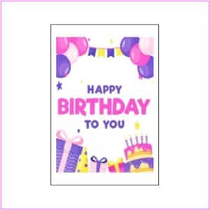 Birthday Card - Party Things Pink