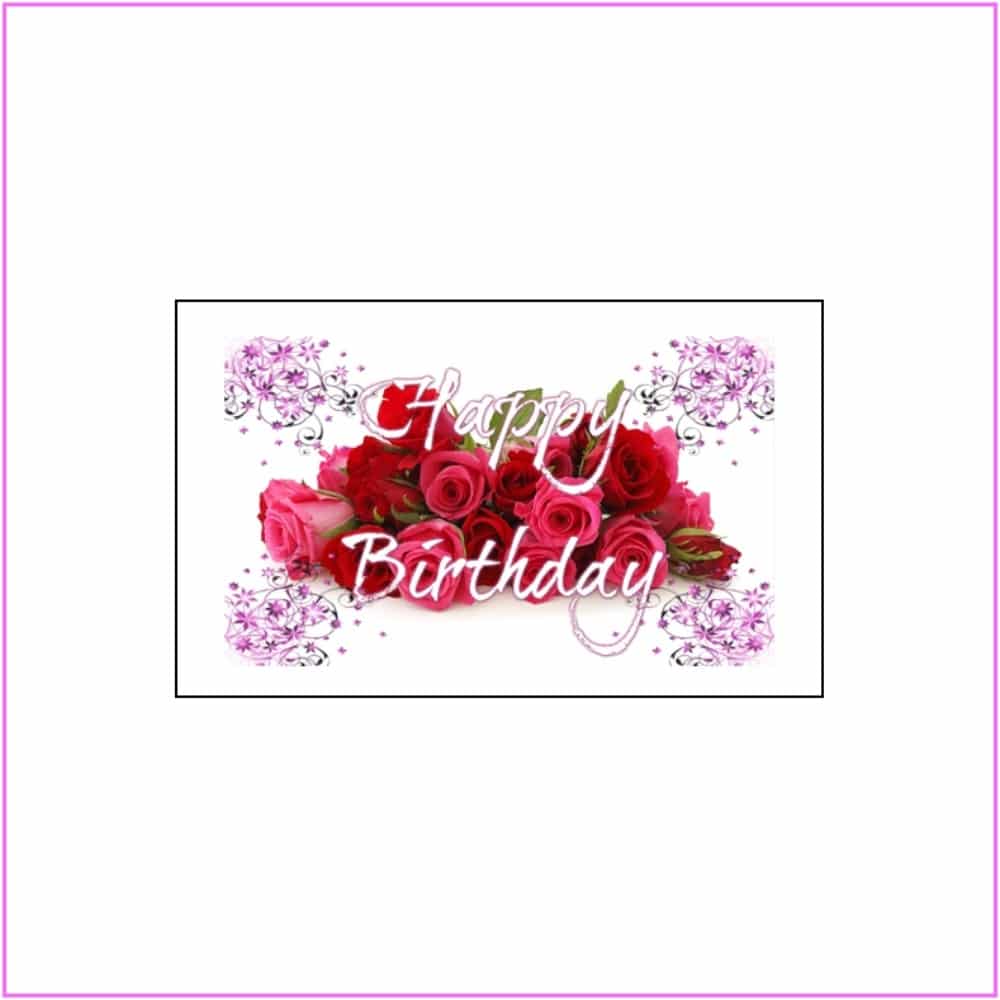 birthday card with roses