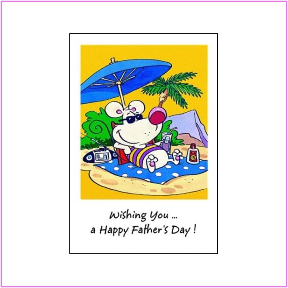 fathers day card with beach scene