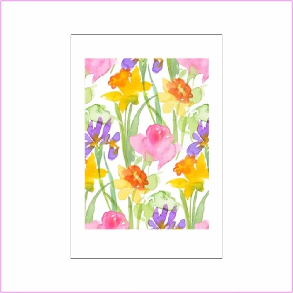 greeting card with summer flowers