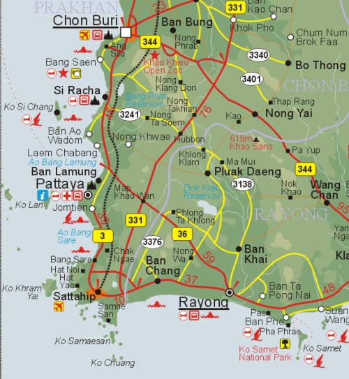 Map of Chonburi Province