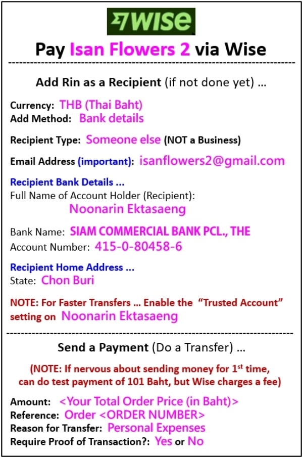 pay isan flowers 2 by wise instructions