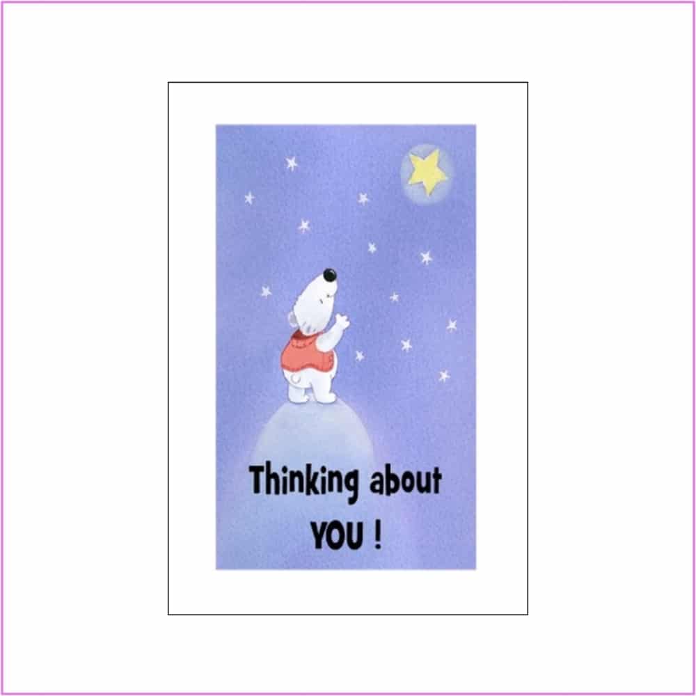 thinking of you card with star